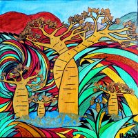 Baobab family (2020-30x30cm) Baobab family