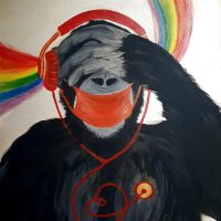 Wise monkey (2021, 115x75cm) singe-toile-ilmao