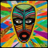 Derrière nos masques nous brillons de mille couleurs (2020, 30x30cm) masque-toile-ilmao