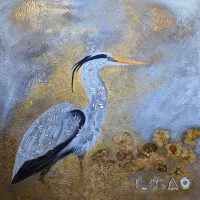 Méditation (2023, 80x80cm) heron-toile-ilmao