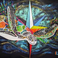 Sagesse ancestrale (2023, 116x82cm) TORTUE-ilmao-toile